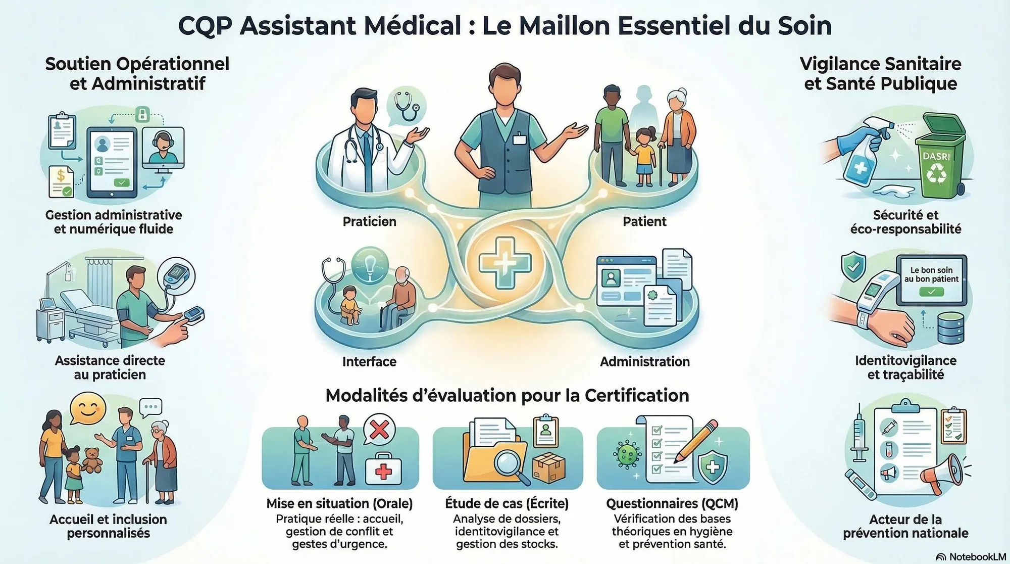 Infographie de présentation de la formation CQP Assistant Médical